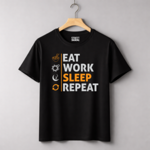 Eat Work Sleep Repeat – Design ID:92105881 Black