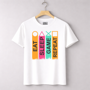 Eat Sleep Game Repeat  – Design ID:25754528 White