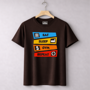 Eat Sleep Gym Repeat – Design ID:21118387 Brown