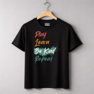 Play Learn Be King Repeat – Design ID:29782134 Black