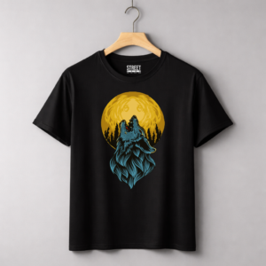 Wolf Roaring - Design ID:46800488 Black