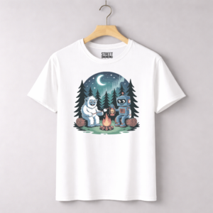 Yeti And Robot Campfire Night - Design ID:76250687 White